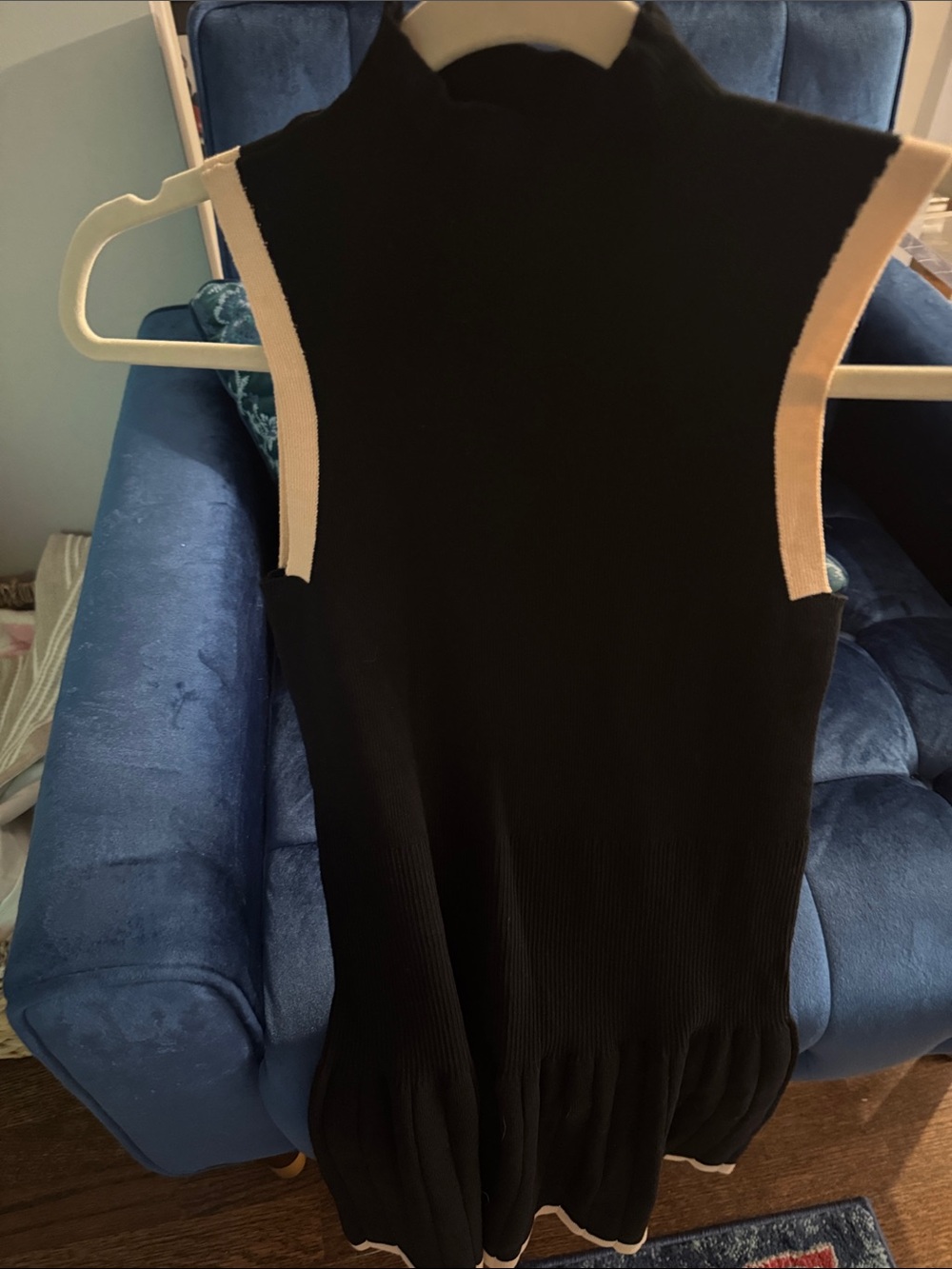 Black & Beige Sleeveless Knit Dress - Women's